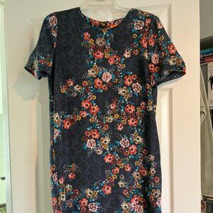 Navy Floral Dress WITH POCKETS!!